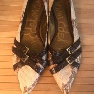 Sam Edelman Snakeskin flats with buckle